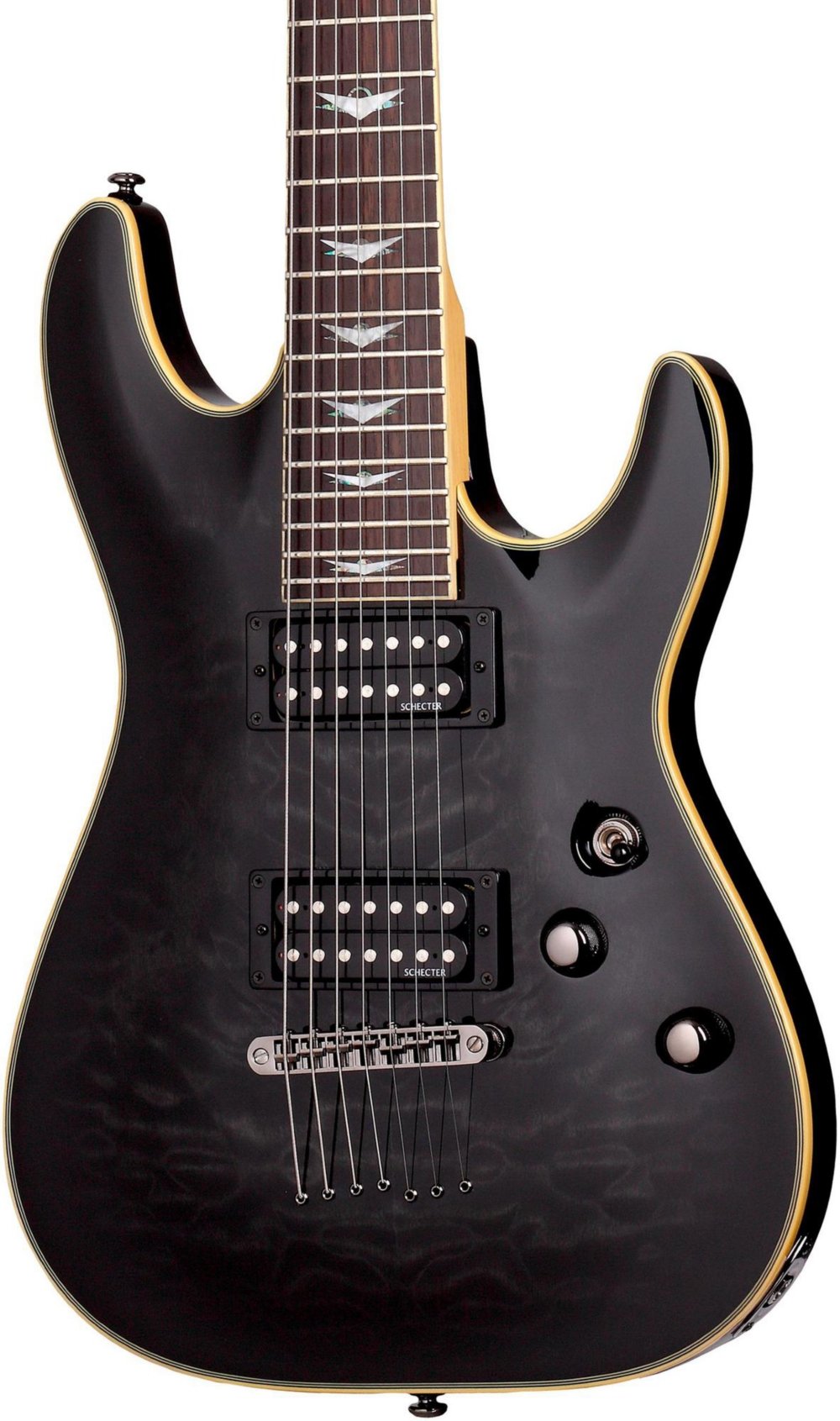 Amazon.com: Schecter Omen Extreme-7 Electric Guitar - See Thru